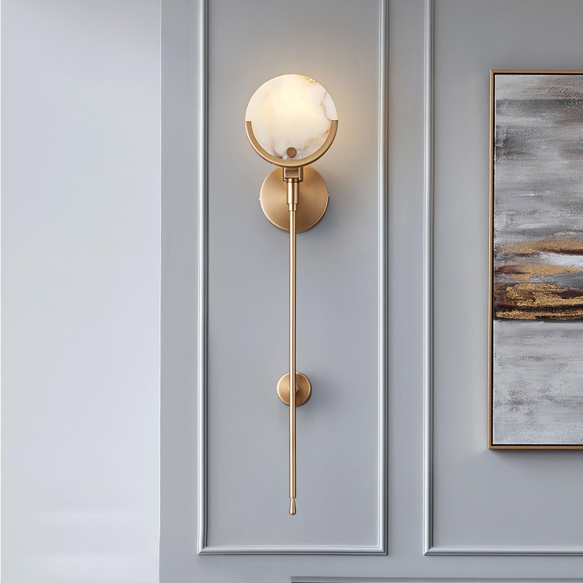 Alabaster Marble Ava Brass Wall Light