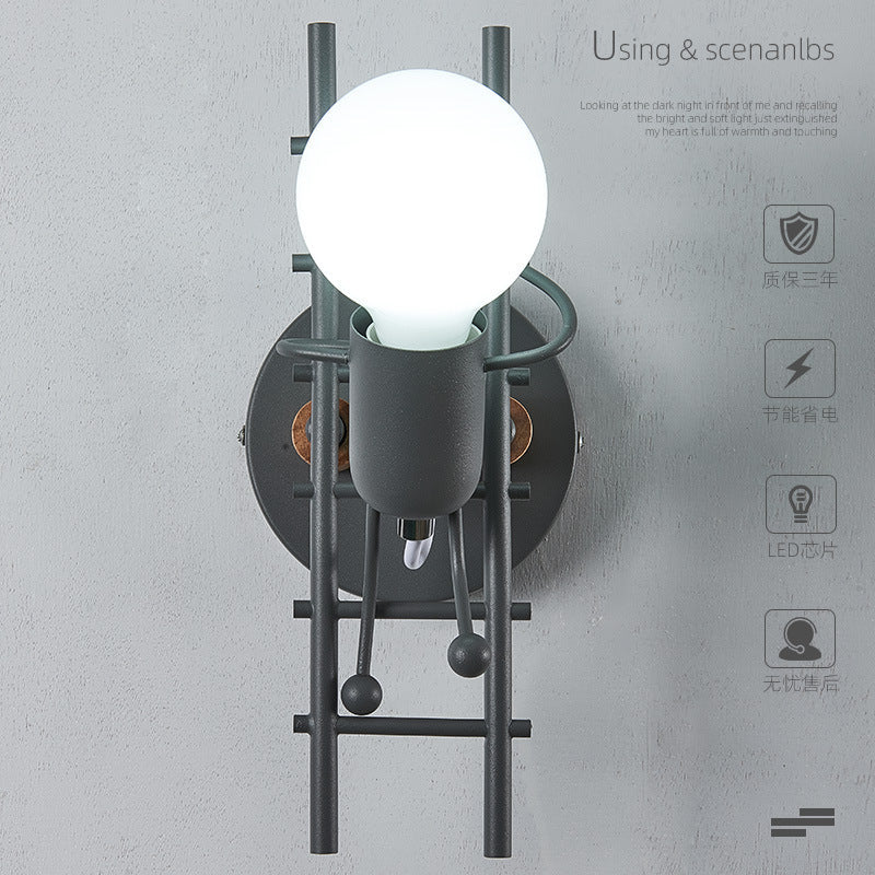 Retro Iron Art Staircase Wall Light