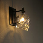 Clear Glass Skull Wall Light