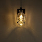 Clear Glass Skull Wall Light