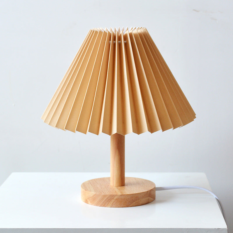 Korean Retro Vintage Solid Wood Table Lamp