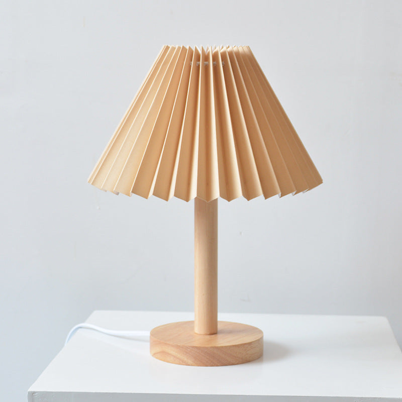 Korean Retro Vintage Solid Wood Table Lamp