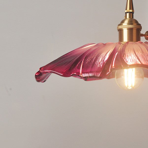 Lotus Glow Vintage Glass Pendant Light