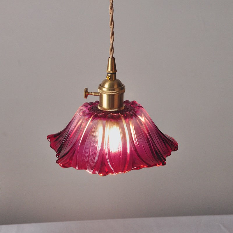 Lotus Glow Vintage Glass Pendant Light