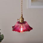 Lotus Glow Vintage Glass Pendant Light
