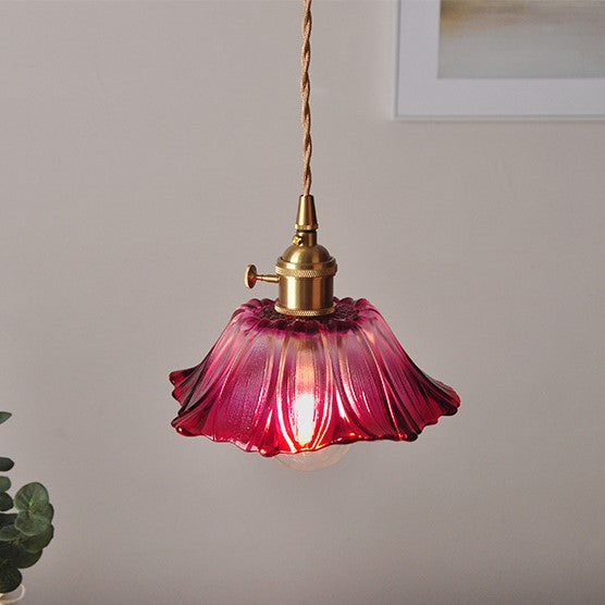 Lotus Glow Vintage Glass Pendant Light