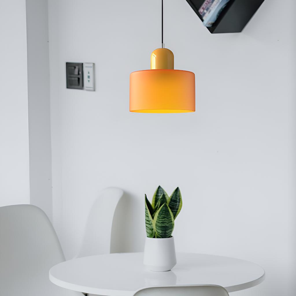 Nordic Iron Body Two-Tone Glass Pendant Light