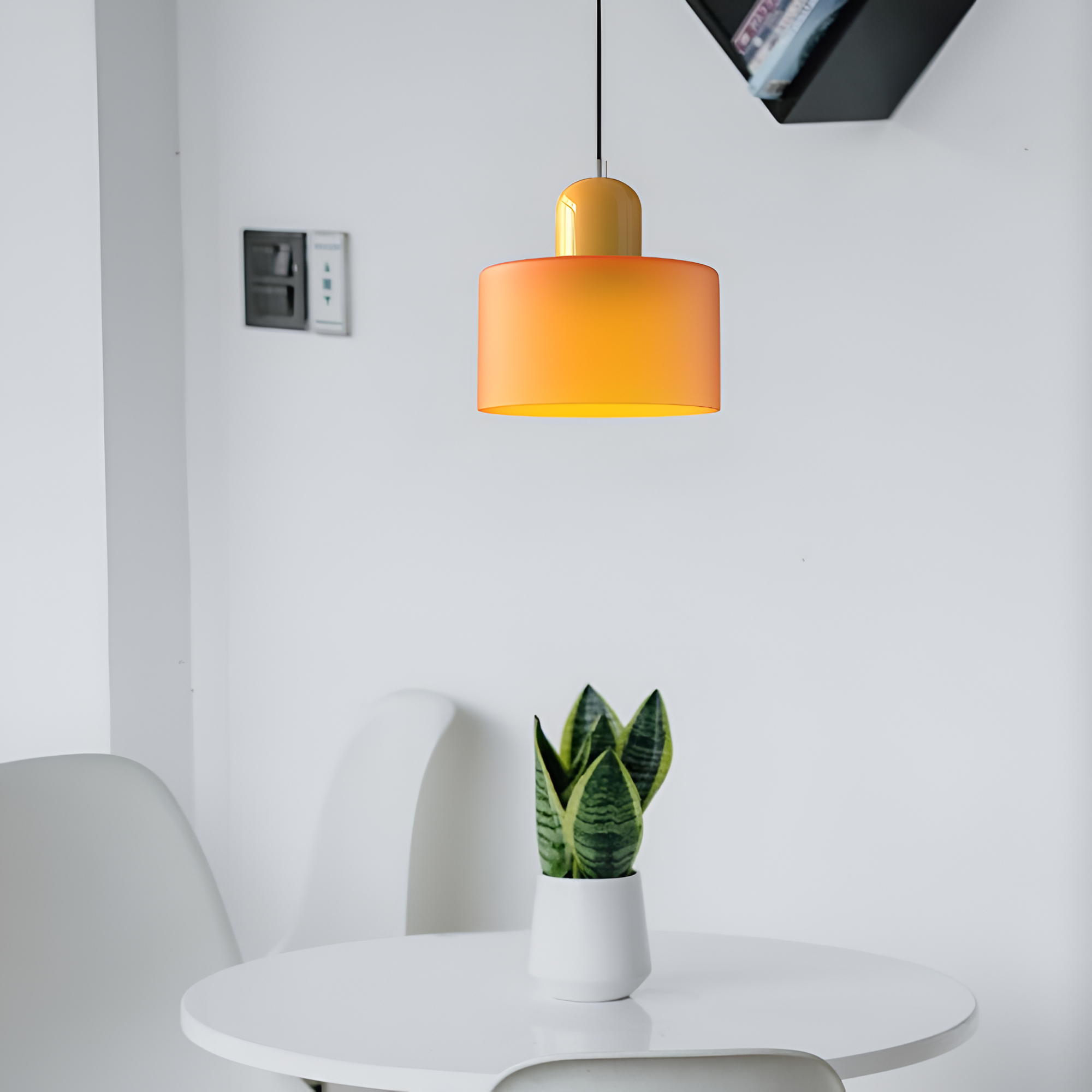 Nordic Iron Body Two-Tone Glass Pendant Light