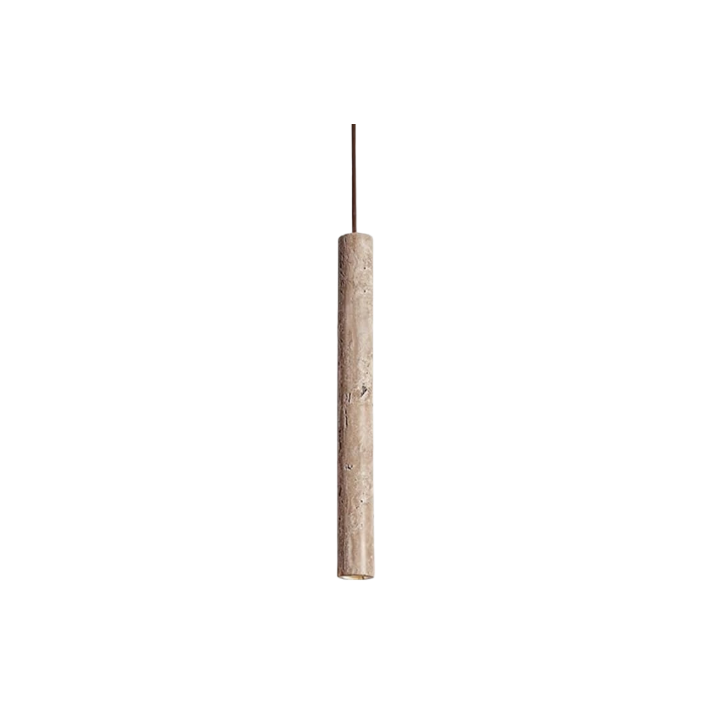 Marbled Travertine Cylinder Modern Pendant Light