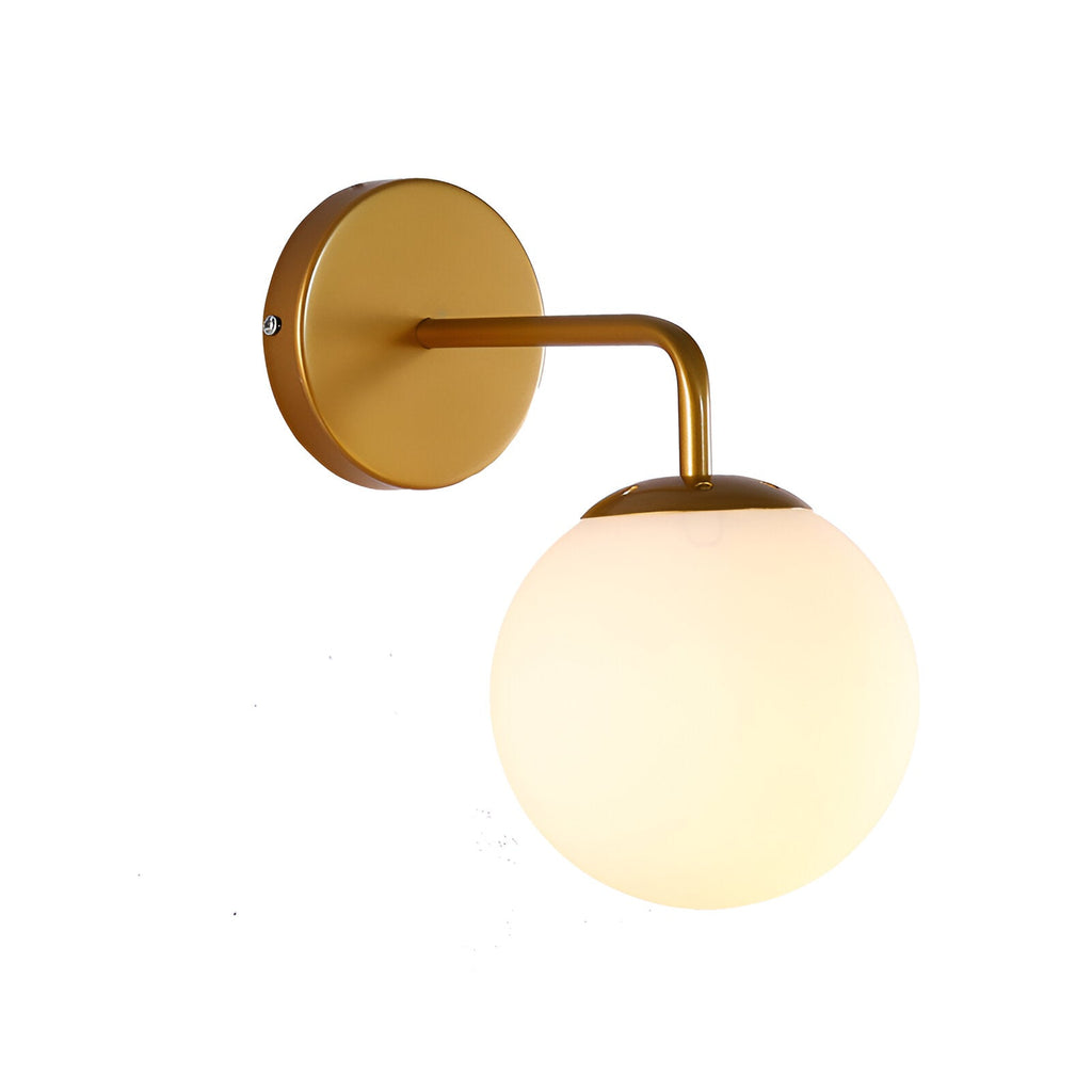 Modern Retro Rippled Glass Sphere Wall Light