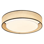 Merion Linen Drum Shade Flush Mount Round Ceiling Light