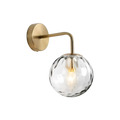 Modern Retro Rippled Glass Sphere Wall Light