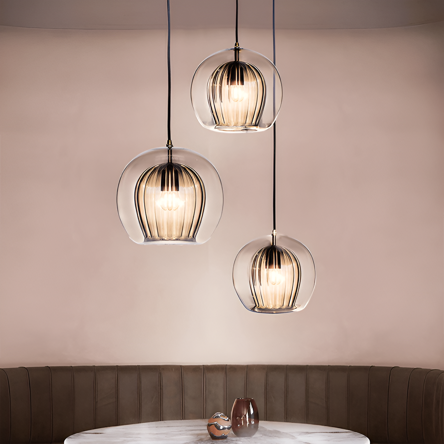Retro Glass Globe Shape Pendant Light
