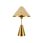 Golden Mushroom Delight Table Lamp