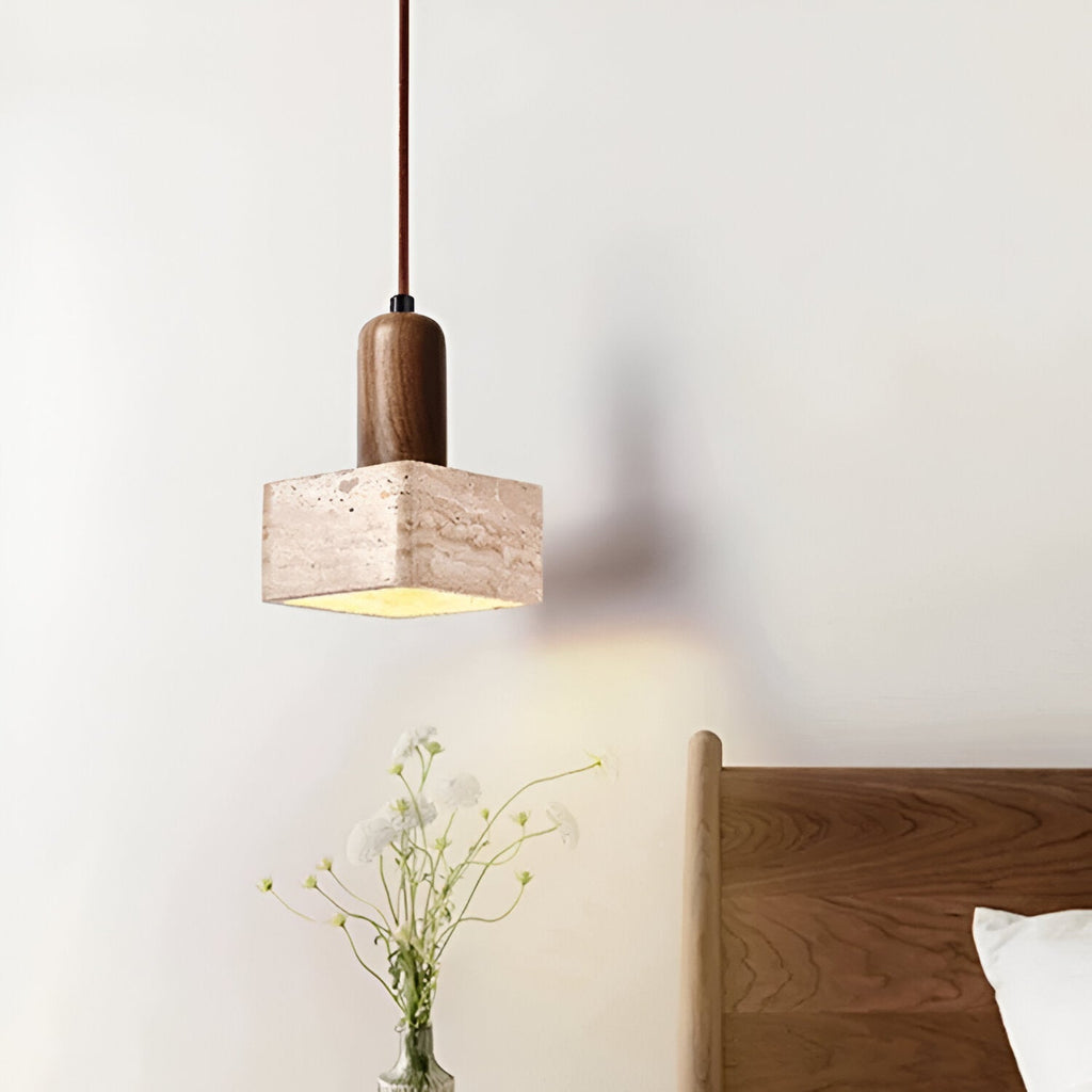 Travertine Square Pendant Light