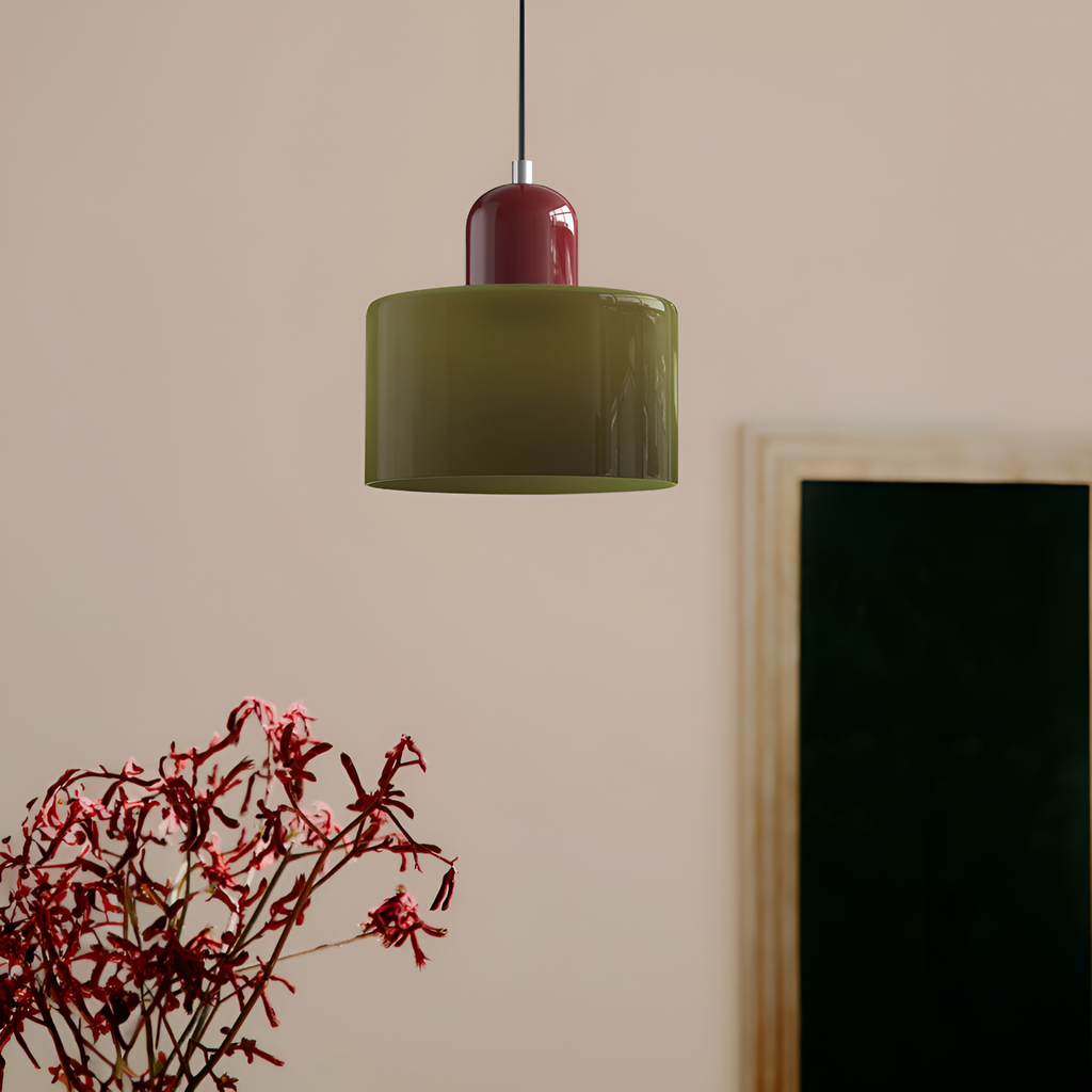 Nordic Iron Body Two-Tone Glass Pendant Light