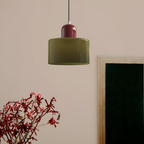 Nordic Iron Body Two-Tone Glass Pendant Light