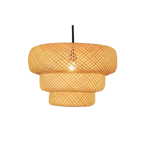 Boho Bamboo Pendant Light Fixture