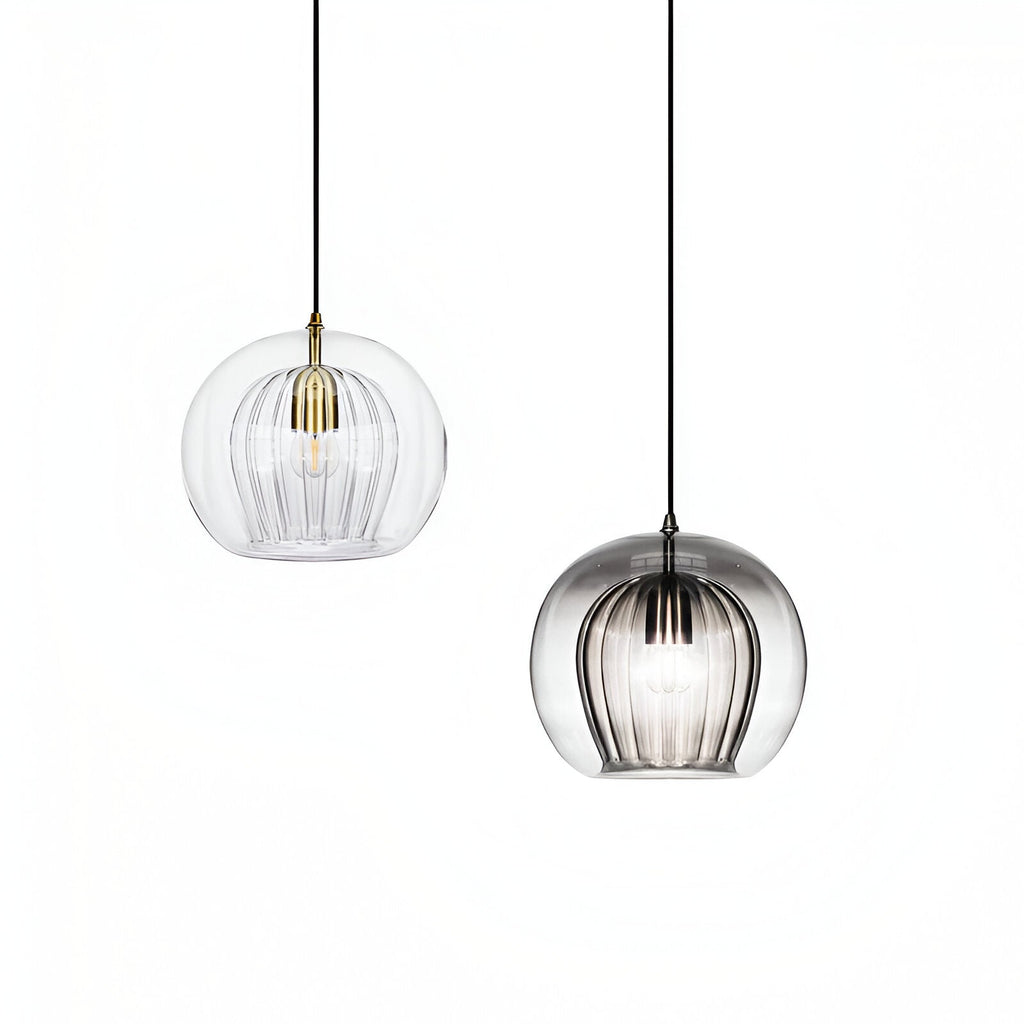 Retro Glass Globe Shape Pendant Light