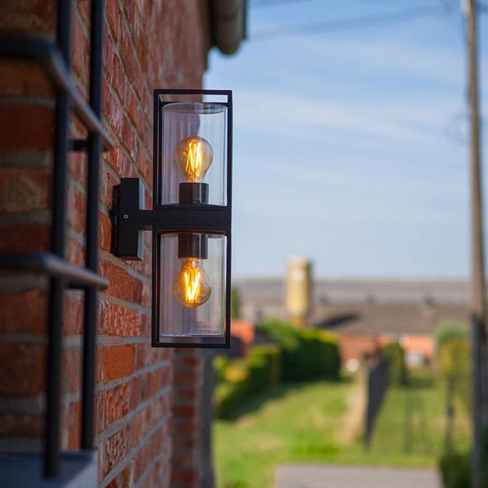 Modern Rectangular Black Wall IP65 Waterproof Outdoor Light