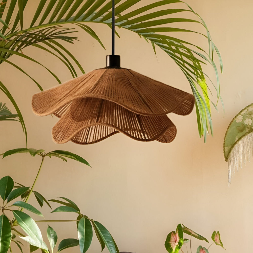 Cape Points Boho Natural Jute Fiber Pendant Light