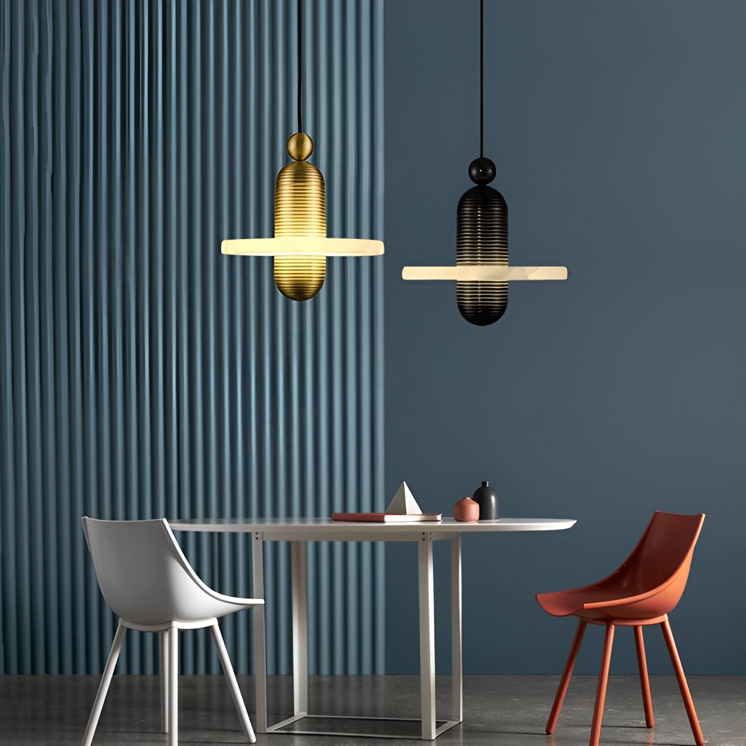 Modern Iron Alabaster Disc Minimalist Pendant Light