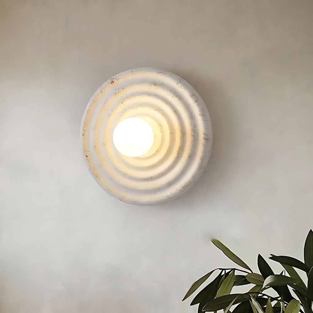 Wabi-Sabi Resin Round Circle Wall Light