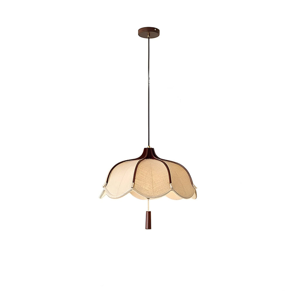 Modern Japanese Wabi Sabi Fabric Flower Shape Pendant Light