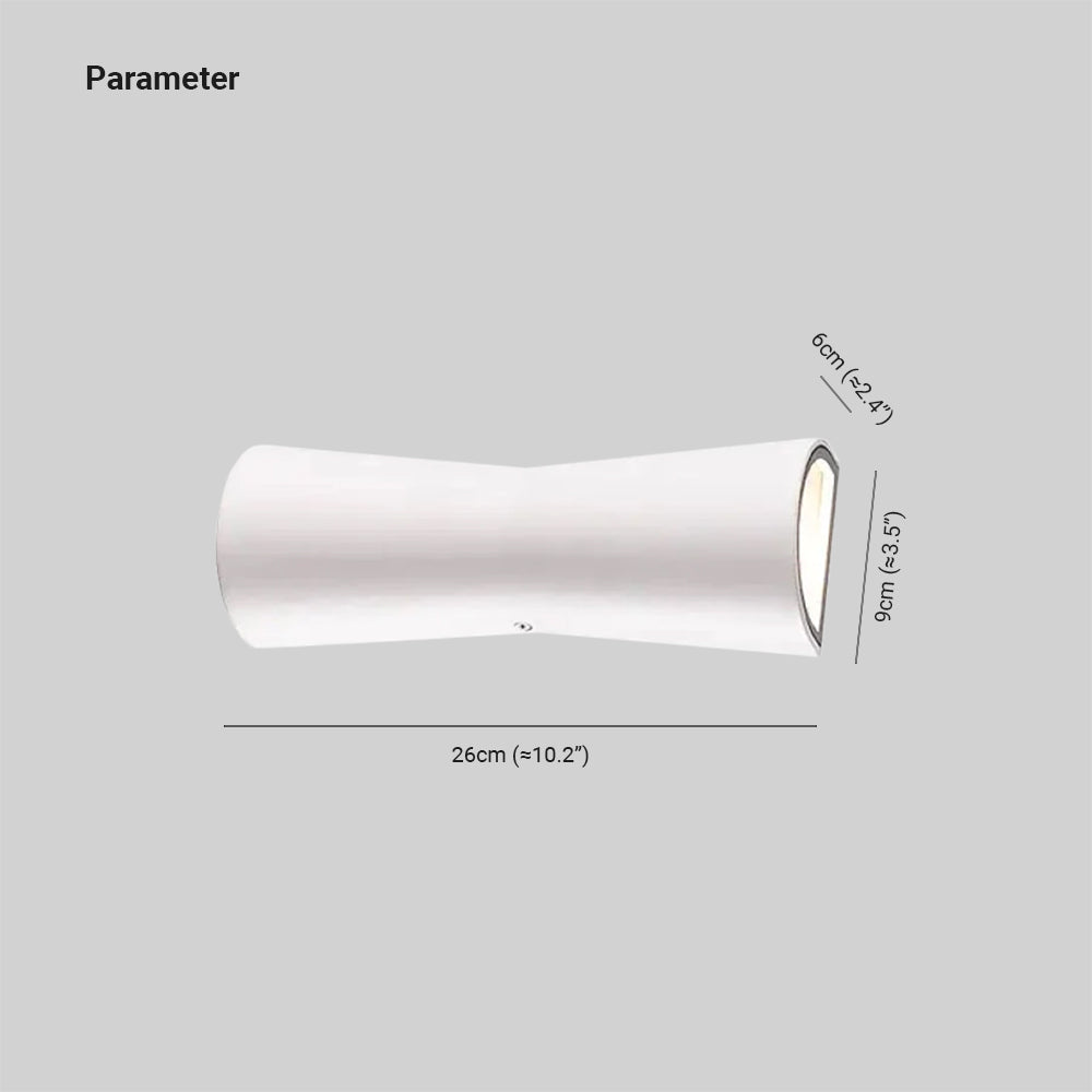 Orr Minimalist Torch Metal Acrylic LED Outdoor Wall Lamp