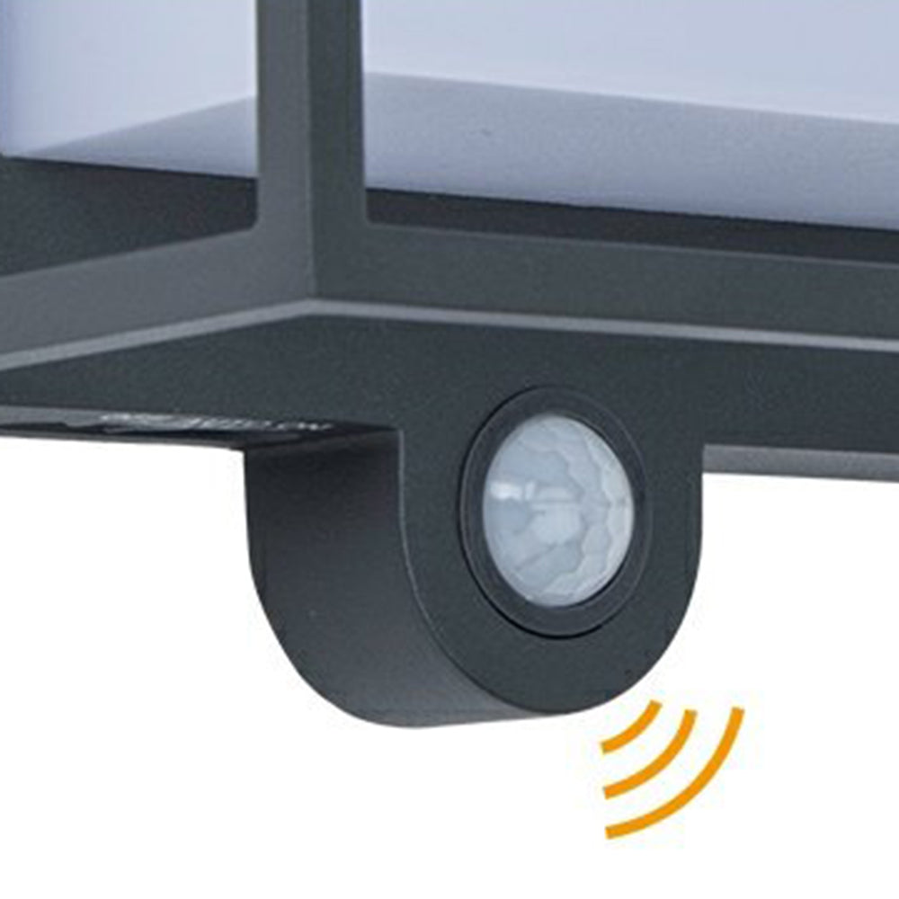 Modern Rectangular Acrylic Sensor Solar Powered IP65 Waterproof Outdoor Wall Light