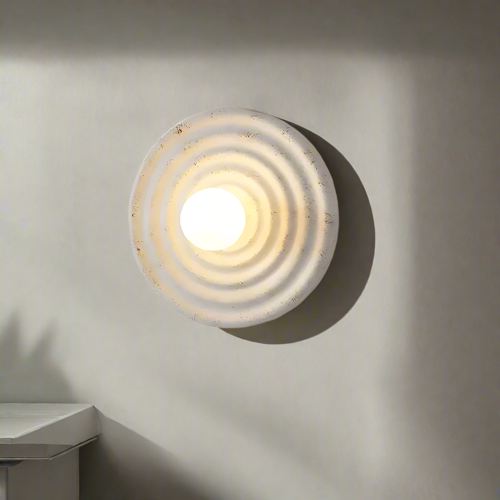 Wabi-Sabi Resin Round Circle Wall Light