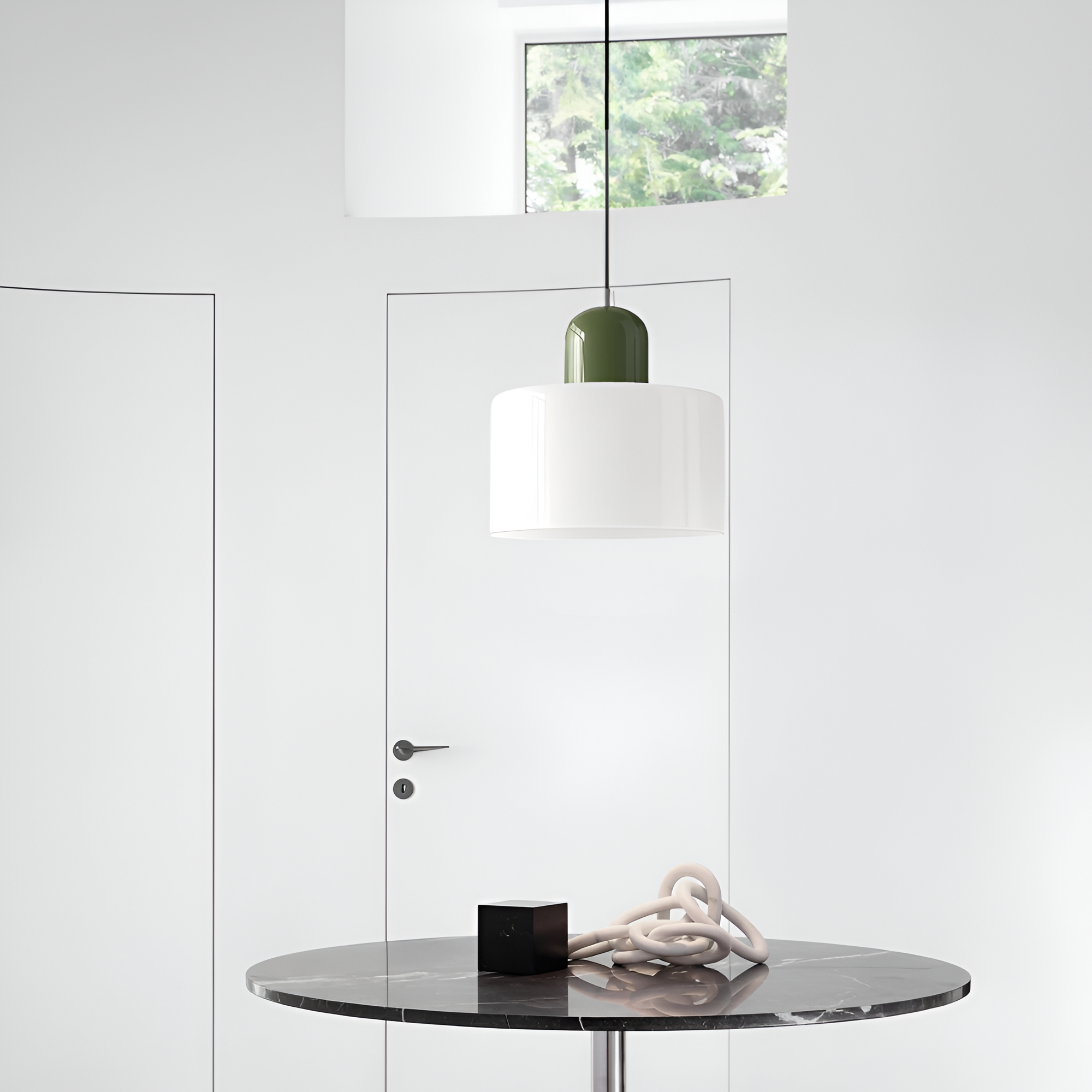 Nordic Iron Body Two-Tone Glass Pendant Light