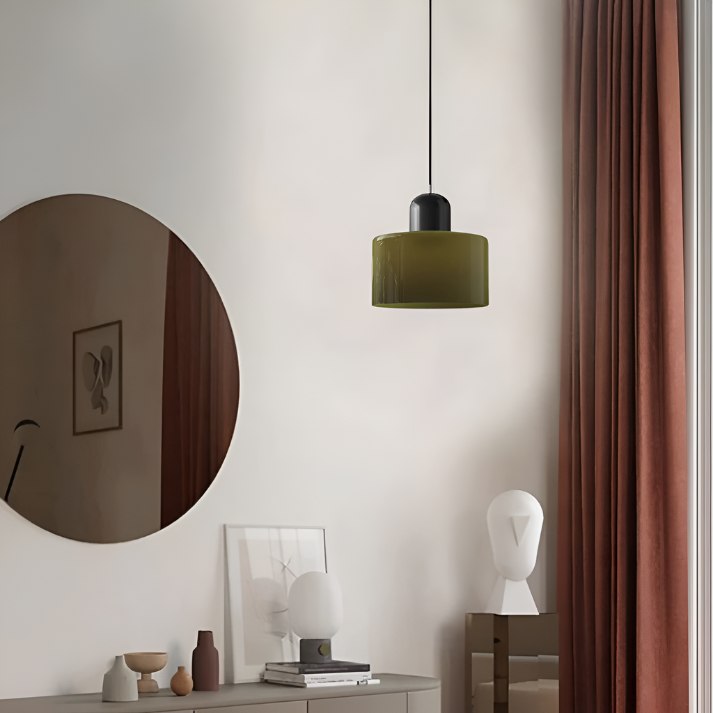 Nordic Iron Body Two-Tone Glass Pendant Light