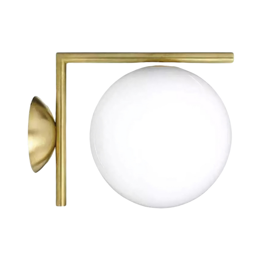 Calla Hanging Glass Globe Nordic Brass Wall Light