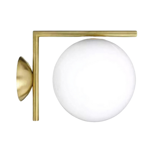 Calla Hanging Glass Globe Nordic Brass Wall Light