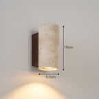 Japandi Tube Travertine Stone Minimalist Wall Light