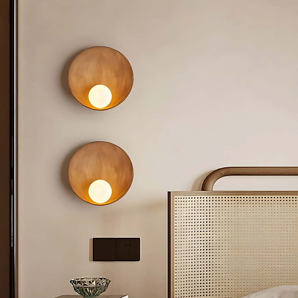 Serenity Modern Resin Japandi Metal Wall Lamp