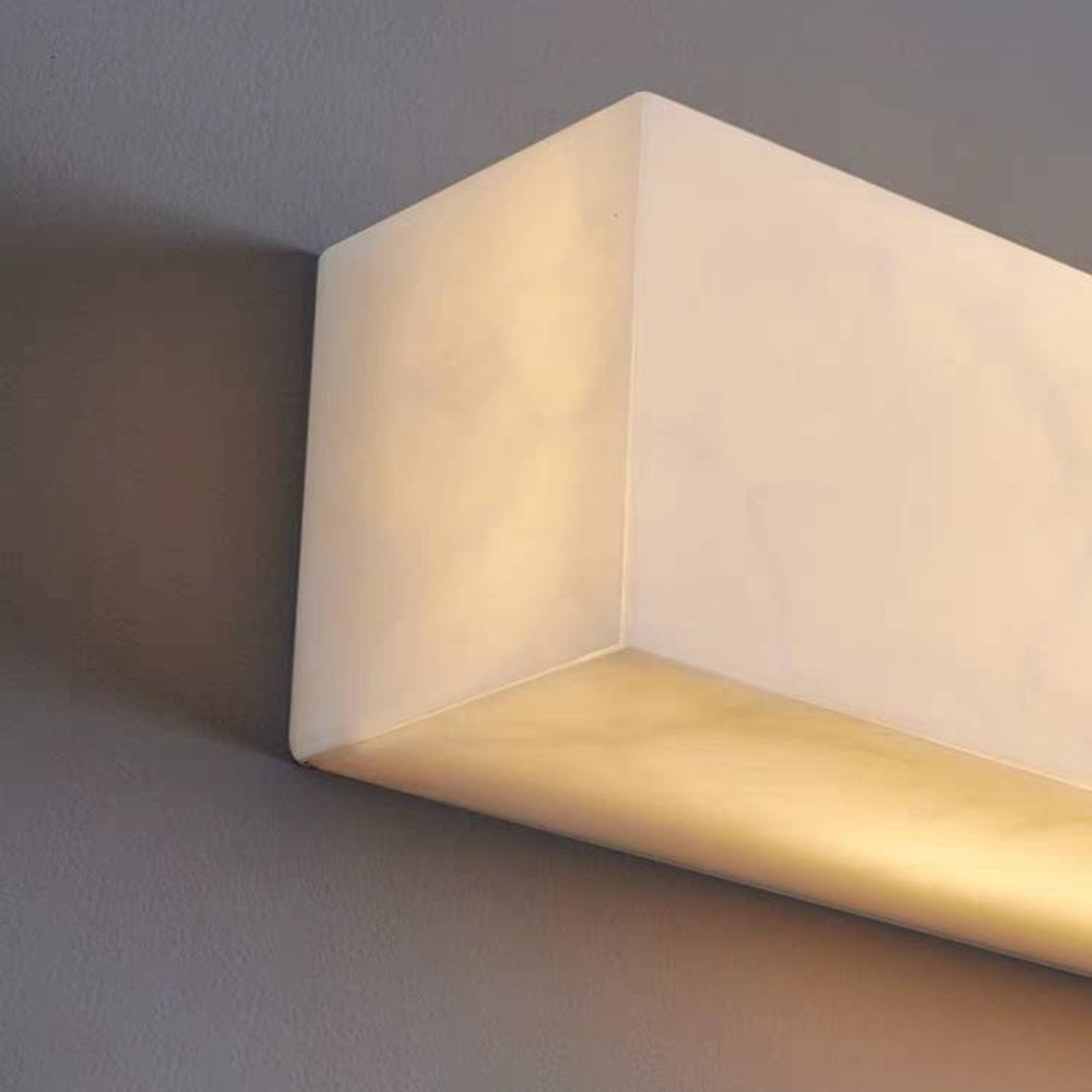 Edge Modern Rectangular Alabaster Outdoor Wall Light