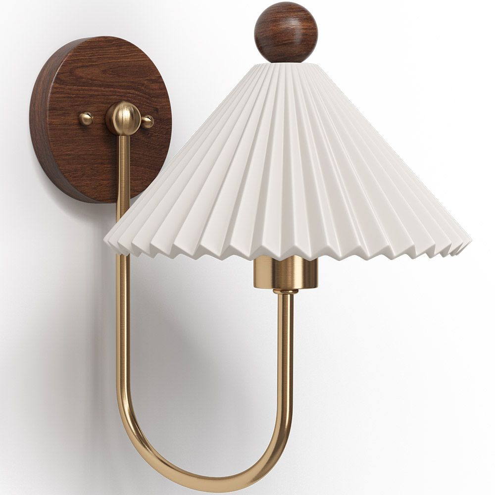 Nordic Solid Wood Bedside Wall Light