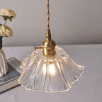 Lotus Glow Vintage Glass Pendant Light