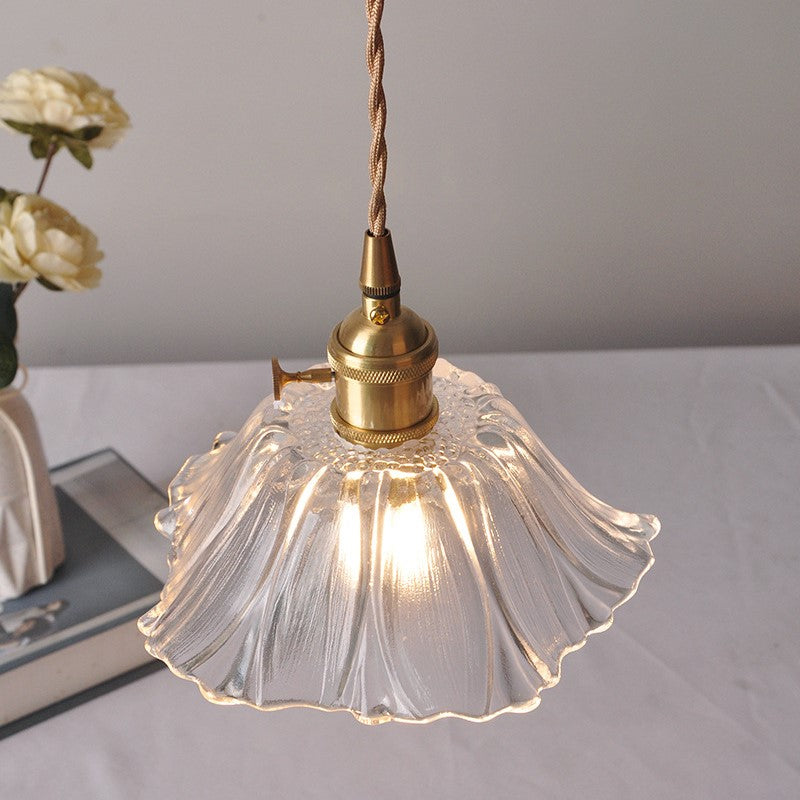 Lotus Glow Vintage Glass Pendant Light