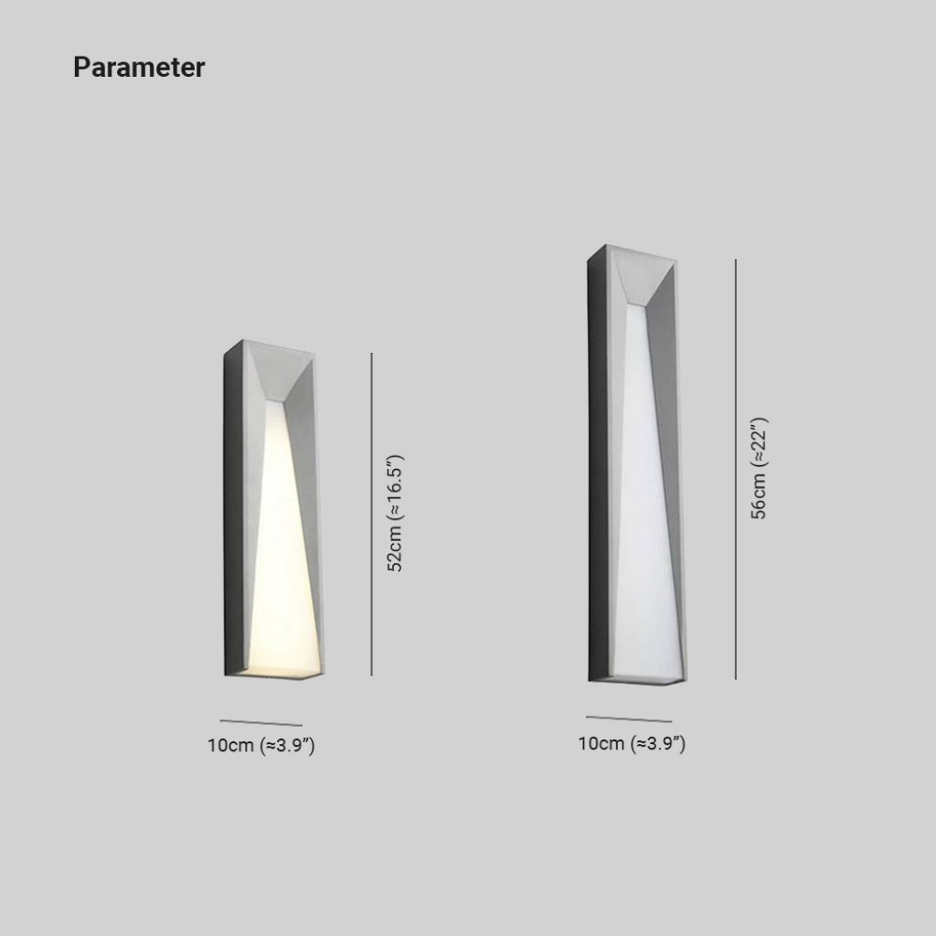 Modern Rectangular Metal IP65 Waterproof Outdoor Wall Light