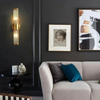 The Lumina Bloom Brass Crystal Japandi Wall Lamp