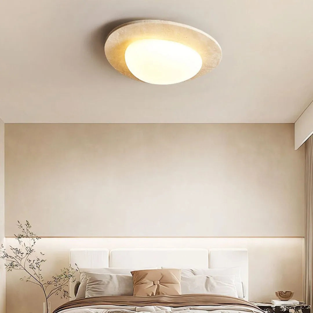 Creative Nordic Cream Travertine Ceiling Light