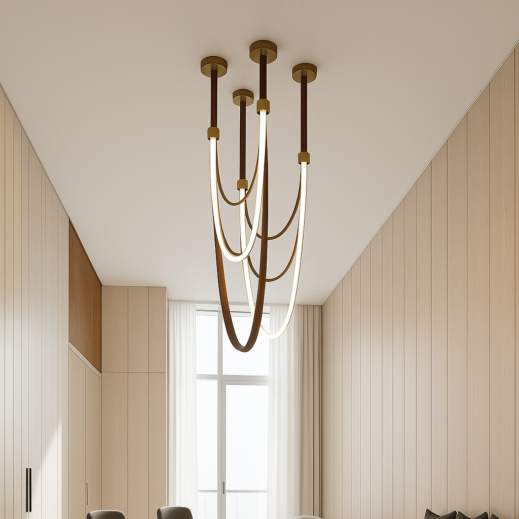 Nordic PU Leather LED Belt Ceiling Light