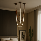 Nordic PU Leather LED Belt Ceiling Light