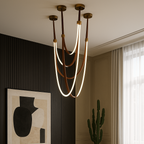 Nordic PU Leather LED Belt Ceiling Light
