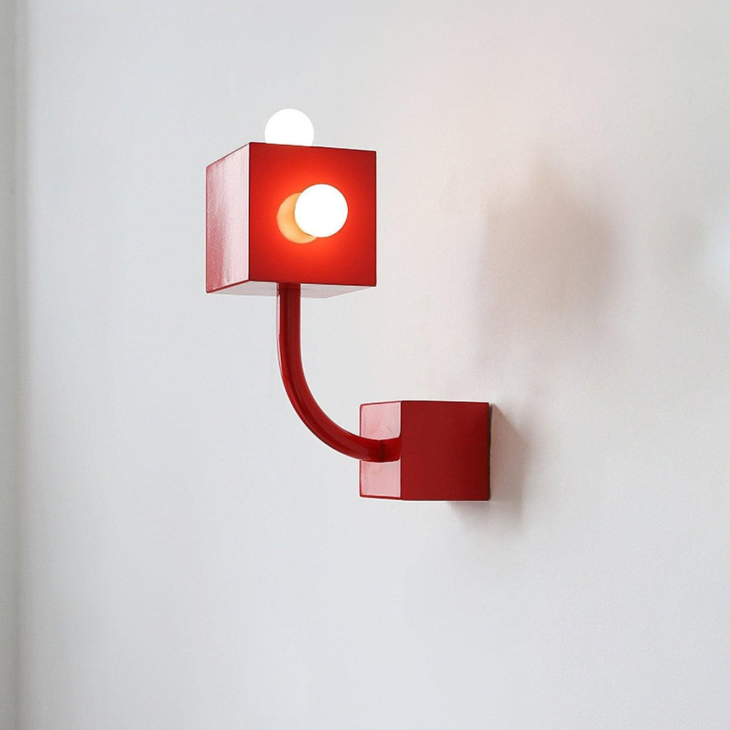 Modern Red Cube Wall Light