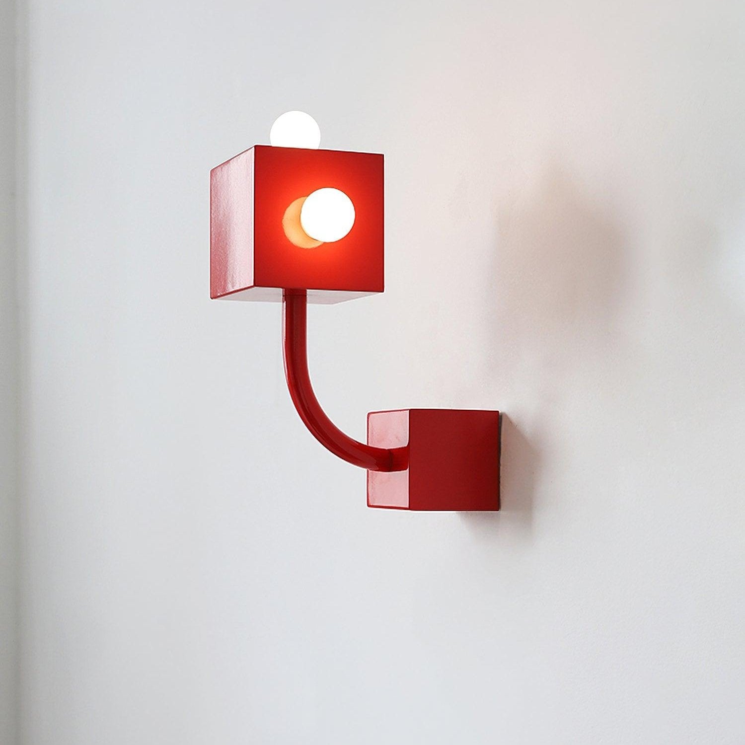 Modern Red Cube Wall Light