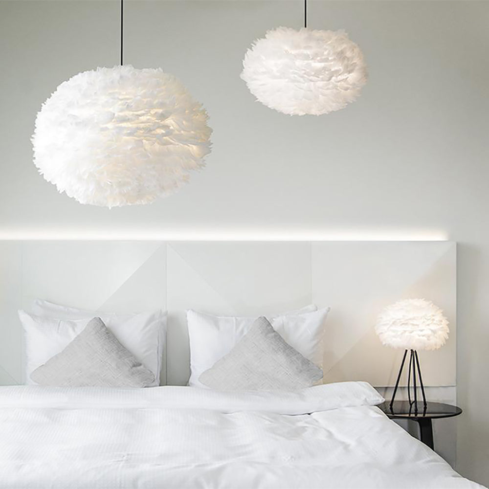 Lyra Feather Orb Modern Pendant Light